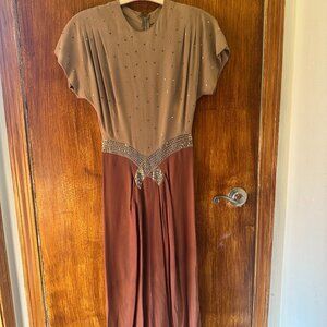 80s Does 40s Vintage Midi Dress